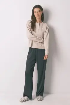 women'secret pijamale de bumbac culoarea bej, bumbac, 3132128 imagine