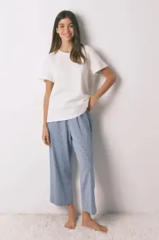 women'secret pijamale de bumbac culoarea bej, bumbac, 3592467 imagine