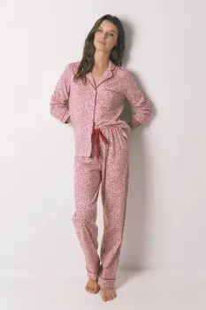 women'secret pijamale de bumbac culoarea rosu, bumbac, 3132132 imagine