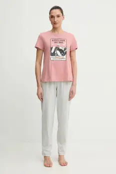 women'secret pijamale de bumbac culoarea roz, bumbac, 3132247 imagine