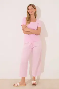 women'secret pijamale de bumbac culoarea roz, bumbac, 3599221 imagine