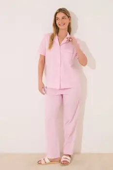 women'secret pijamale de bumbac culoarea roz, bumbac, 3599228 imagine