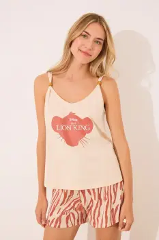 women'secret pijamale de bumbac The Lion King culoarea bej, bumbac, 3139892 imagine