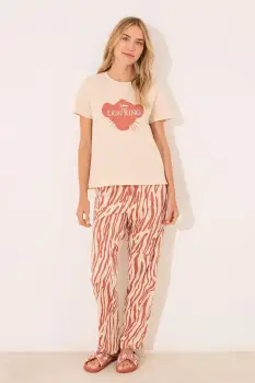 women'secret pijamale de bumbac The Lion King culoarea bej, bumbac, 3139907 imagine