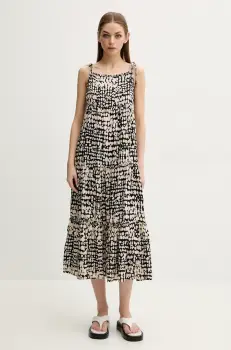 women'secret rochie culoarea albastru marin, midi, evazati, 5549914 imagine