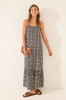 women'secret rochie culoarea negru, maxi, drept, 4472476 imagine