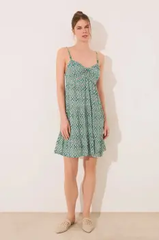 women'secret rochie culoarea verde, mini, evazati, 4479838 imagine