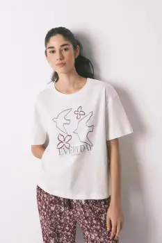 women'secret tricou de pijama din bumbac imagine