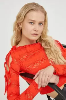 Won Hundred bluza femei, culoarea rosu, neted imagine