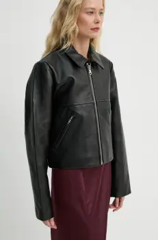 Won Hundred geaca de piele femei, culoarea negru, de tranzitie, 3350-16020 imagine