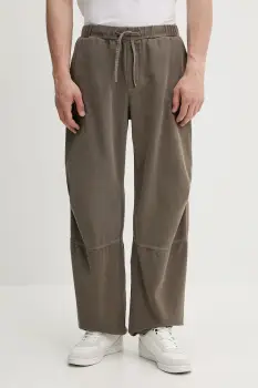 Won Hundred pantaloni de bumbac culoarea verde, lat, high waist, 3544-15154 imagine