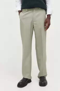 Won Hundred pantaloni din lana culoarea verde, drept imagine