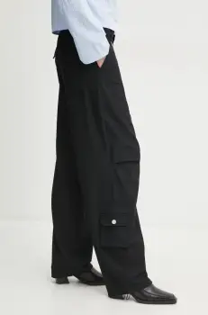 Won Hundred pantaloni femei, culoarea negru, drept, high waist, 3358-14266 imagine