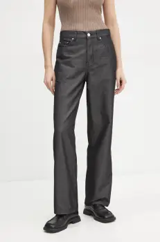 Won Hundred pantaloni femei, culoarea negru, drept, high waist, 3365-13038 imagine