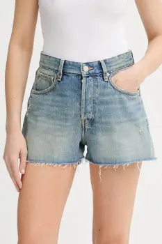 Won Hundred pantaloni scurti jeans uni, high waist, 3673-15028 imagine