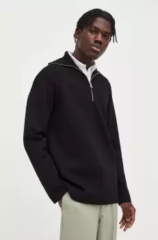 Won Hundred pulover barbati, culoarea negru, light, cu turtleneck imagine