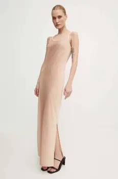 Won Hundred rochie culoarea bej, maxi, drept, 3056-13034 imagine