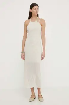 Won Hundred rochie culoarea bej, maxi, drept imagine