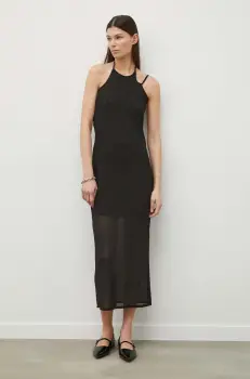 Won Hundred rochie culoarea negru, maxi, drept imagine