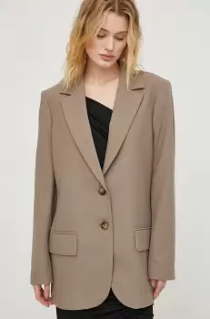 Won Hundred sacou culoarea maro, un singur rand de nasturi, neted imagine