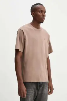 Won Hundred tricou din bumbac barbati, culoarea bej, neted, 3300-12063 imagine