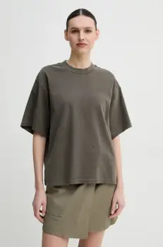 Won Hundred tricou din bumbac culoarea maro, neted, 3612-12071 imagine