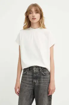 Won Hundred tricou din bumbac femei, culoarea bej, 3103-12071 imagine