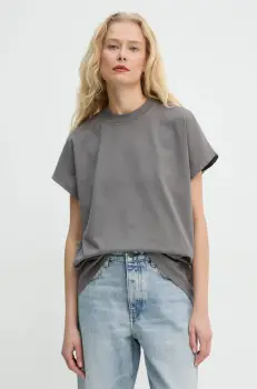 Won Hundred tricou din bumbac femei, culoarea gri, 3373-12071 imagine