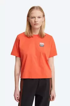 Wood Wood tricou din bumbac Steffi T-Shirt x Fila culoarea portocaliu 688376.B026-ORANGE imagine