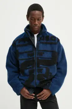 Y/Project geaca PARIS' BEST JACQUARD FLEECE JACKET barbati, culoarea bleumarin, de tranzitie, oversize, 209JA002 imagine