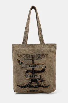 Y/Project geanta din denim PARIS' BEST TOTE BAG culoarea bej, 620BA004 imagine