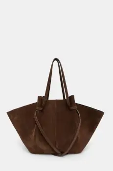 Yuzefi geanta de mana din piele intoarsa culoarea maro, YUZAW23-HB-LM-S004 imagine