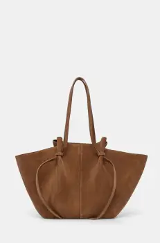 Yuzefi geanta de mana din piele intoarsa culoarea maro, YUZSS24-HB-LM-S015 imagine