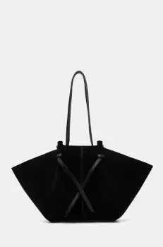 Yuzefi geanta de mana din piele intoarsa LARGE MOCHI culoarea negru, YUZCO-HB-LM-S011 imagine