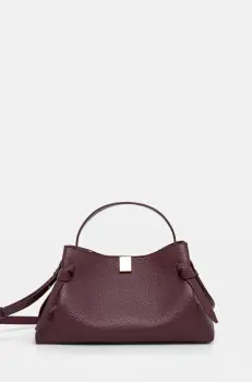 Yuzefi geanta de piele GYOZA culoarea bordo, YUZRS25-HB-GZ-L049 imagine