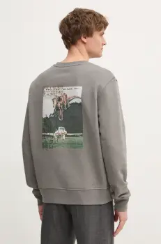 ZADIG&VOLTAIRE bluza barbati, culoarea gri, cu imprimeu, JMSS00251 imagine