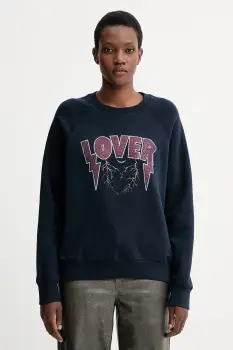 ZADIG&VOLTAIRE bluza culoarea bleumarin, cu imprimeu, JWSS01677 imagine