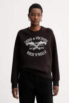 ZADIG&VOLTAIRE bluza culoarea maro, cu imprimeu, JWSS01661 imagine