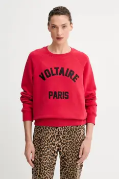 ZADIG&VOLTAIRE bluza culoarea rosu, cu imprimeu, JWSS01674 imagine