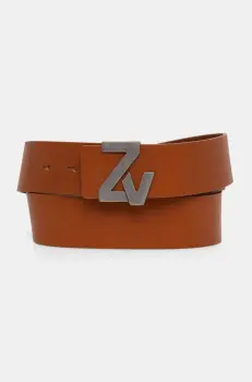 ZADIG&VOLTAIRE curea de piele barbati, culoarea maro, LMBT00001 imagine