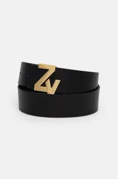 ZADIG&VOLTAIRE curea de piele femei, culoarea negru, LWBT00002 imagine