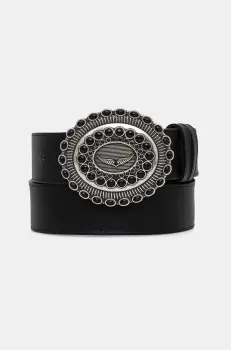 ZADIG&VOLTAIRE curea de piele femei, culoarea negru, LWBT00279 imagine