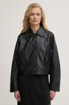 ZADIG&VOLTAIRE geaca de piele femei, culoarea negru, de tranzitie, RWOW01247 imagine