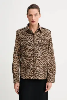 ZADIG&VOLTAIRE geaca jeans culoarea maro, de tranzitie, WWSH02260 imagine