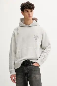 ZADIG&VOLTAIRE hanorac de bumbac culoarea gri, cu gluga, cu imprimeu, JMSS01309 imagine