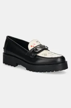 ZADIG&VOLTAIRE mocasini de piele Joecassin femei, culoarea negru, cu platforma, SWCT01981 imagine