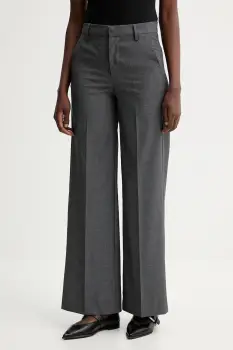 ZADIG&VOLTAIRE pantaloni culoarea gri, lat, high waist, WWPA01875 imagine