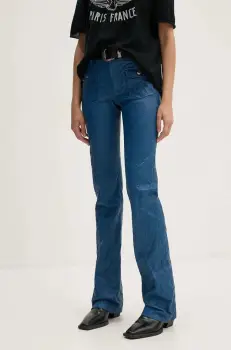 ZADIG&VOLTAIRE pantaloni de piele femei, drept, high waist, RWPA00066 imagine