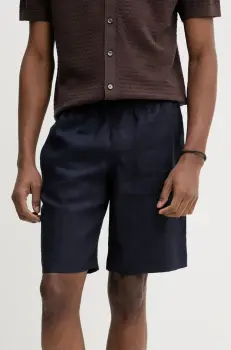 ZADIG&VOLTAIRE pantaloni scurti din in culoarea bleumarin, WMBS01061 imagine