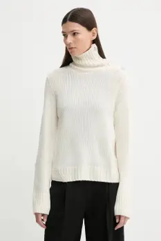 ZADIG&VOLTAIRE pulover de casmir culoarea bej, cu guler, KWSW02923 imagine